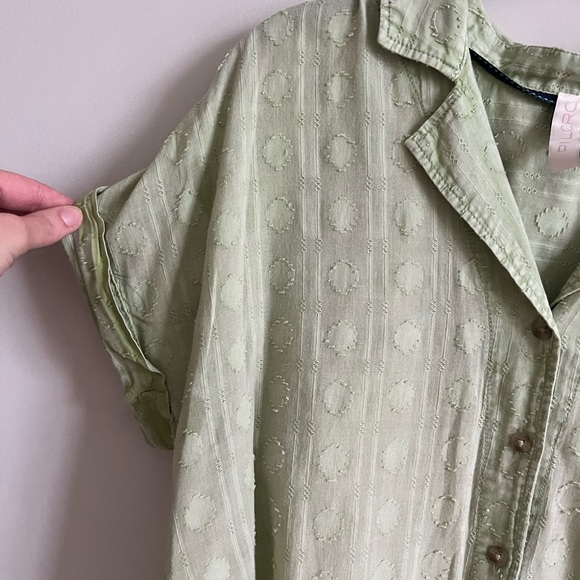 Anthropologie ~Pilcro The Cammie Surf Blouse Embroidered Hem - Picture 7 of 9